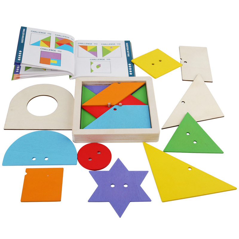 Puzzles de educación temprana, puzzles de geometría encapsulados, puzzles para niños de 3 a 6 años de edad, puzzles divertidos de madera al por mayor