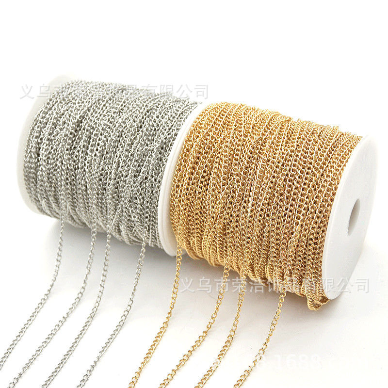 厂家销售铁链服饰链条 箱包电镀链条 饰品扭链单扣链