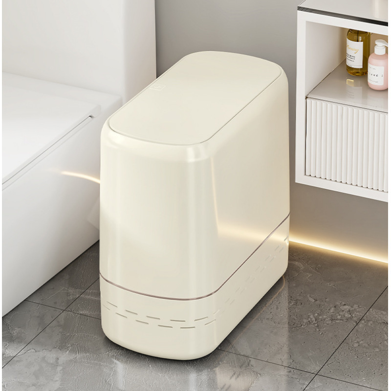 Vacuum-Sealed Cleaning Bin for Household Use, Gap Storage Bin for Toilet Crevices, Press-Open Lid Sanitary Bin
