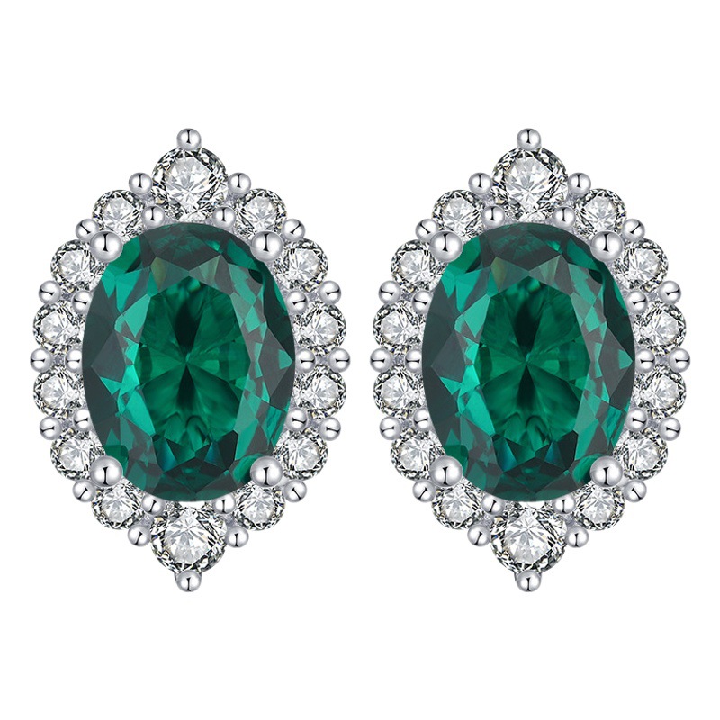 Zhuang Sheng joyería nueva S925 todo el cuerpo traje de plata color simulación tesoro pequeño huevo de paloma colgante piedra principal 6*8