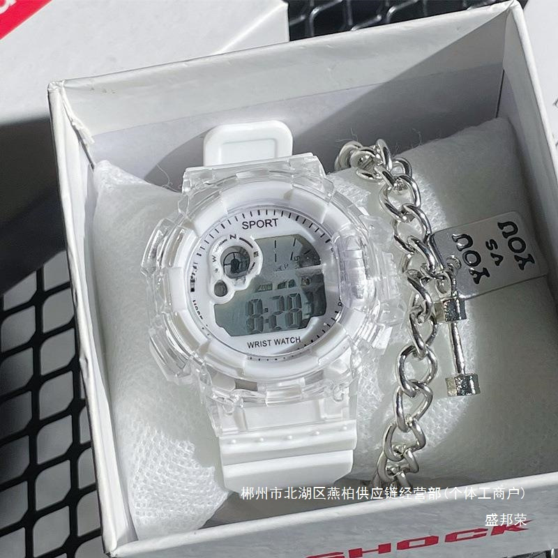 Factory Direct Sales Digital Watch Ins Women's Model Junior High School Student Smart Sports Trend Luminous Male Shengbang Rongqi