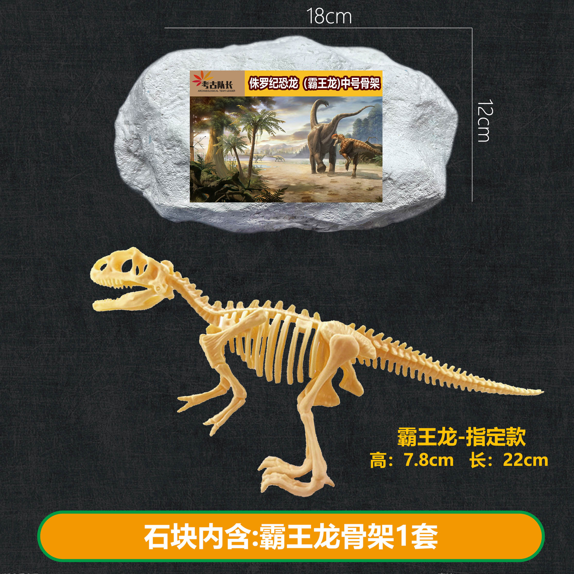 B 큰 돌 [쥬라기 티라노사우루스 렉스] 고정/도구 없음