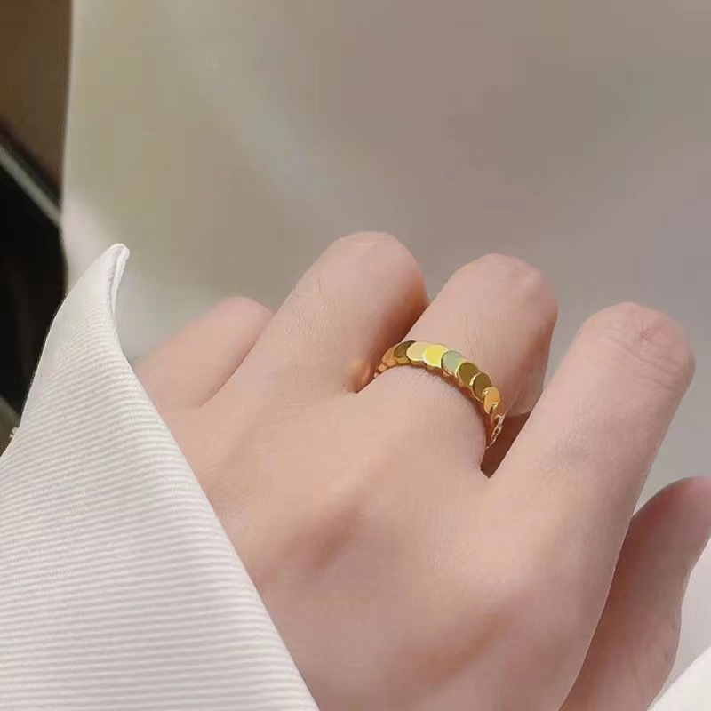Simple Style Geometric Titanium Steel Plating Rings display picture 1