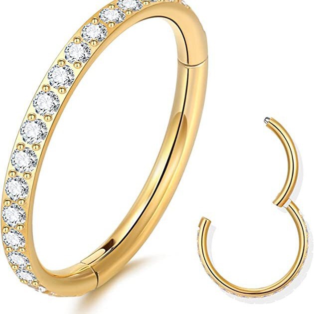 316L Stainless Steel Nose Ring Seamless Hoop for Women Gold Piercing Jewelry detail image 9