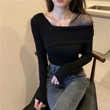 加厚方领打底衫女内搭年秋冬女装网纱设计感小众网红上衣辣妹穿搭