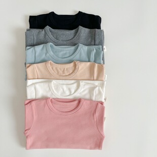 plus size autumn and winter new Korean version of boys' and girls' sanding long sleeve big children's solid color round neck warm top base shirt