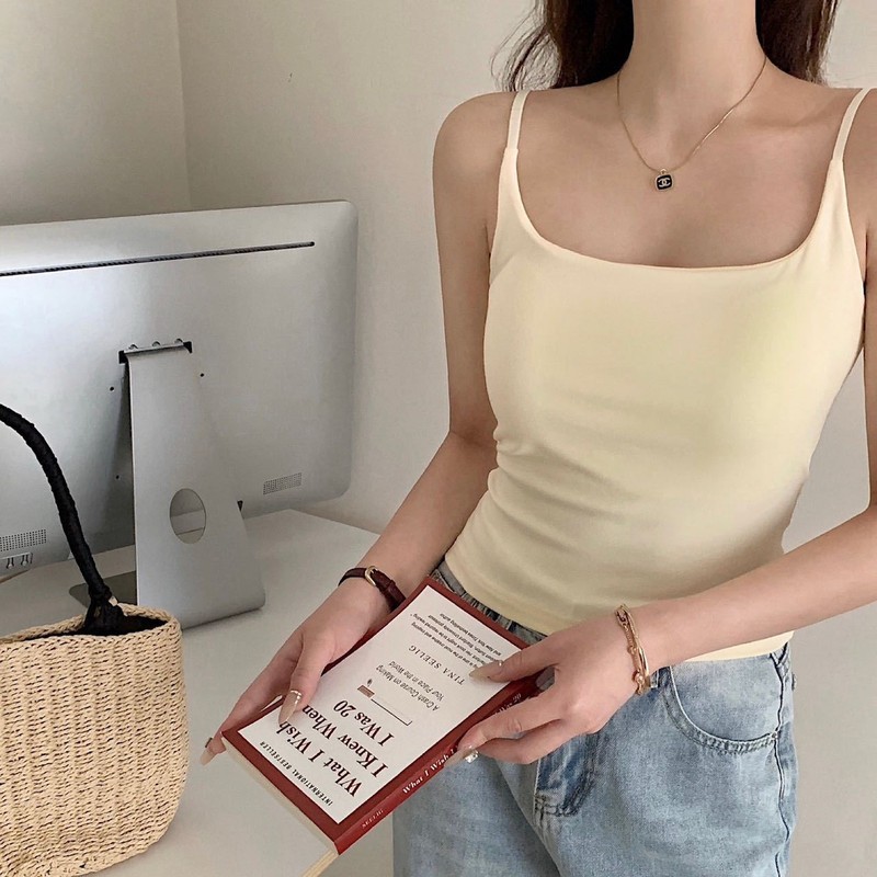 暖小艾702背心吊带莫代尔升级款女士内衣细肩带背心修身条纹背心|undefined