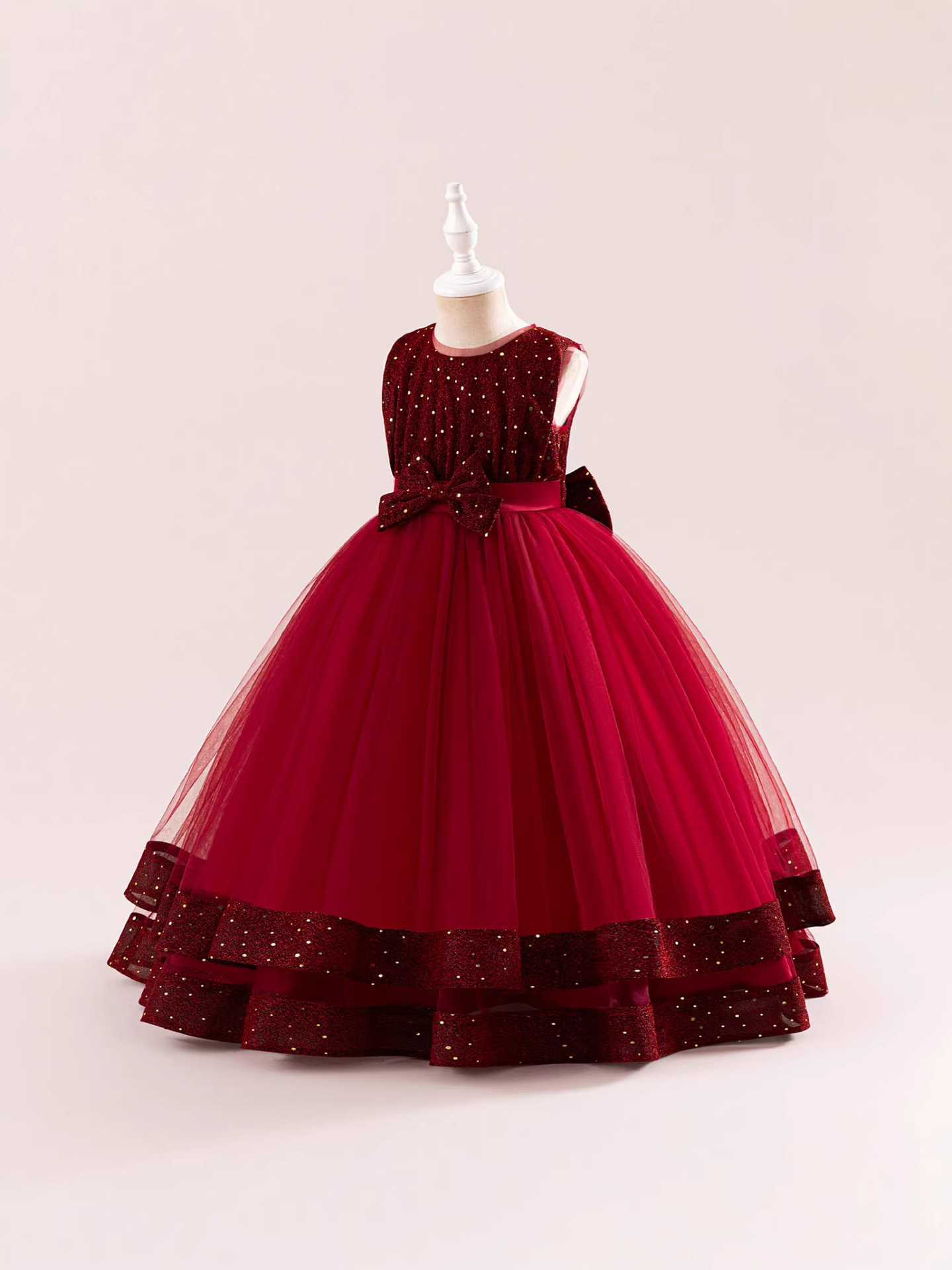 Nuevo vestido de princesa para niños grandes, vestido de actuación en el escenario para niñas, falda de malla sin mangas, falda de tutú de diamantes, kidsdress
