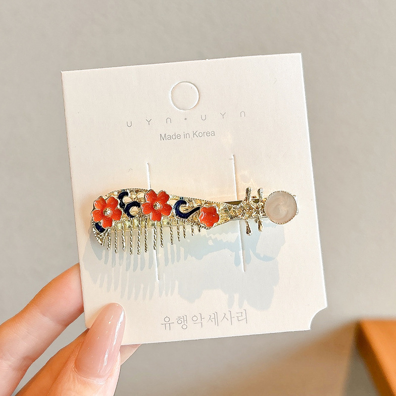 Crema ondulado punto arco clip para el cabello de la mujer adorable lateral cabello roto frisa clip de boca de pato clip para la niña clip para el cabello