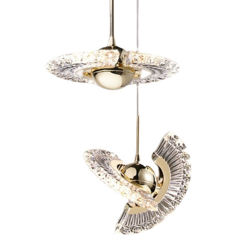 Персонализированная креативная люстра для барной стойки, спиральная лестничная лампа в европейском стиле из алюминиевого сплава, светодиодная прикроватная лампа для виллы, небольшой креативный дизайн.