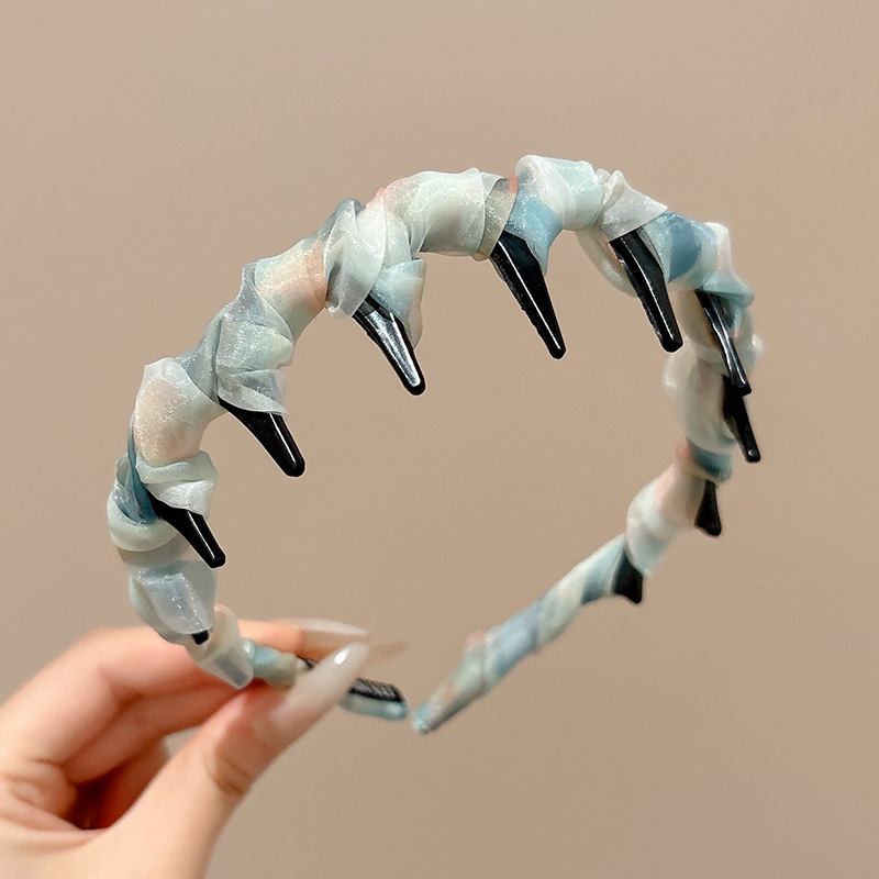 Diámetro flash Louis princesa de París, banda de cabello para la mujer no estrangulada, banda de cabello para lavar la cara, cabeza de cabeza alta con dientes antideslizantes, toque de cabello para el cabello