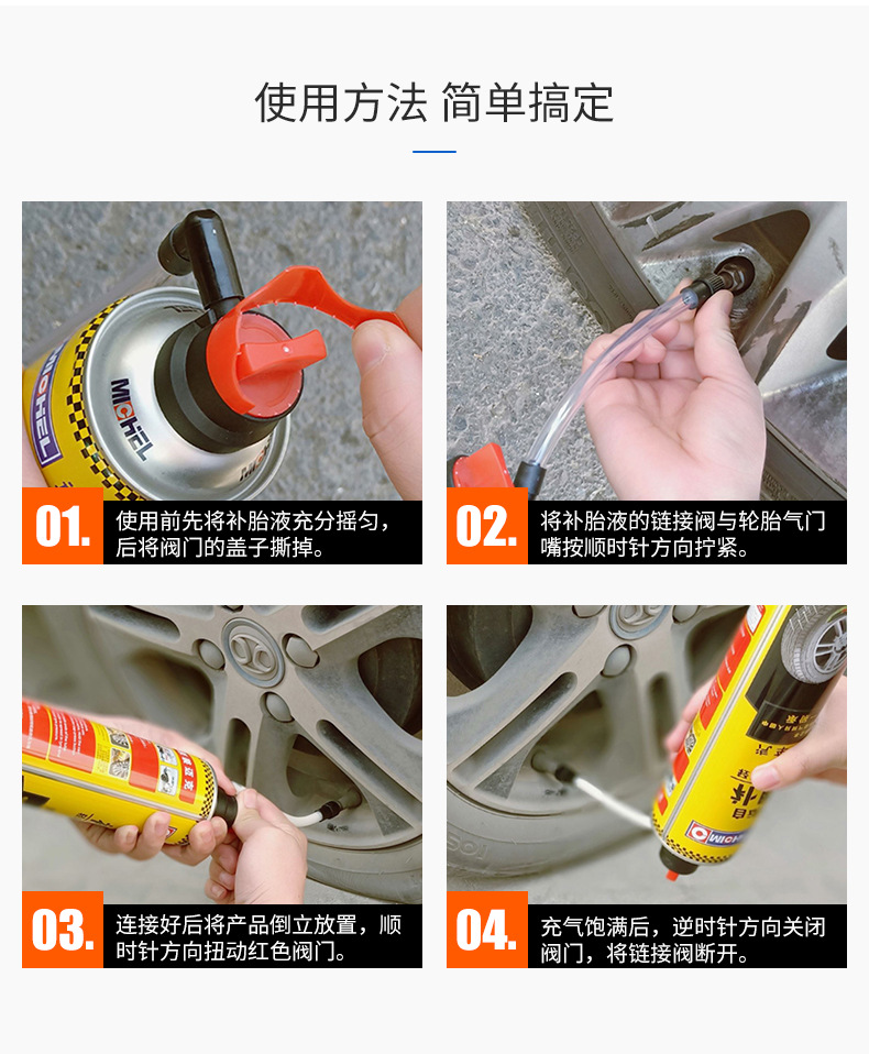 Mike's Automatic Inflating Anti-Collision Tire Repair Fluid for Cars and Motorcycles, Road Emergency Rescue Self-Repair Fluid
