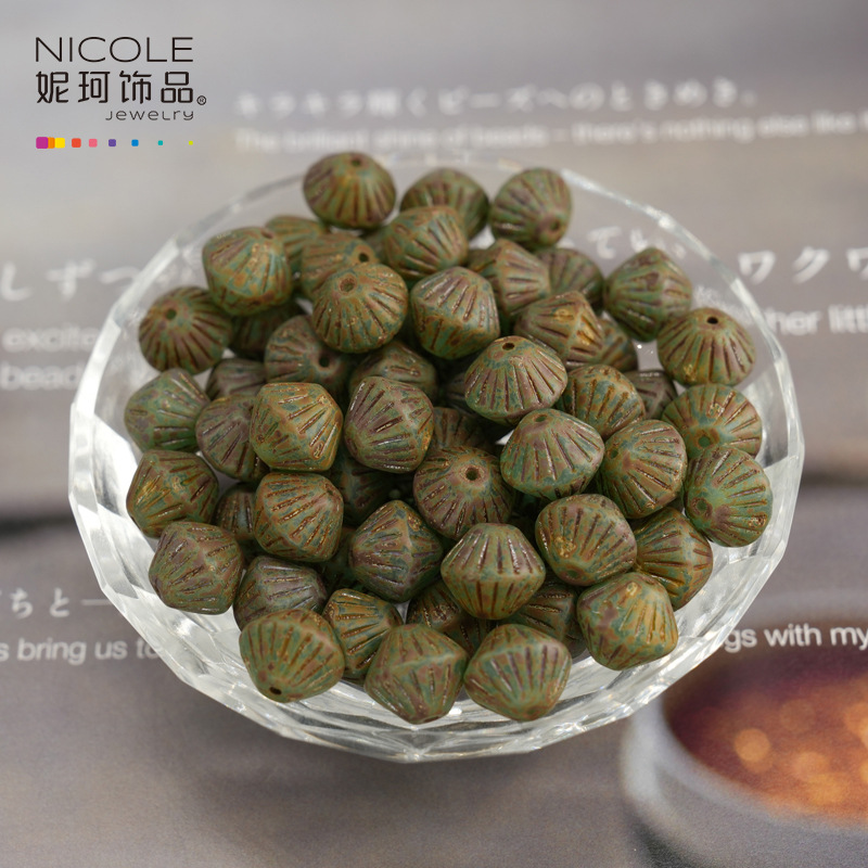 Importado checo Baosha cuentas de linterna de vidrio con cuentas hechas a mano Pulsera de 11mm accesorios de material de bricolaje alrededor de 100 piezas