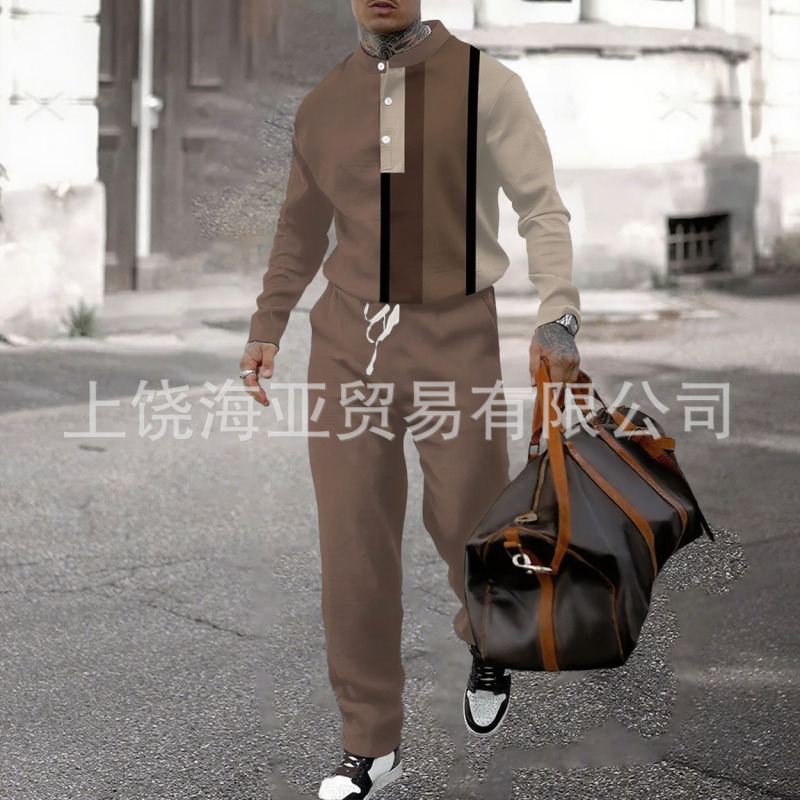 2025跨境春秋欧美外贸秋季新款热卖男装风格时尚休闲运动两件套装|undefined