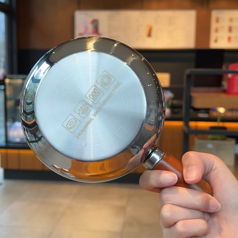 304 panela de fideos de acero inoxidable pequeña olla de cocción de alimentos suplementarios para bebés olla de leche una persona pequeña olla caliente horno electromagnético refrigerio freidora