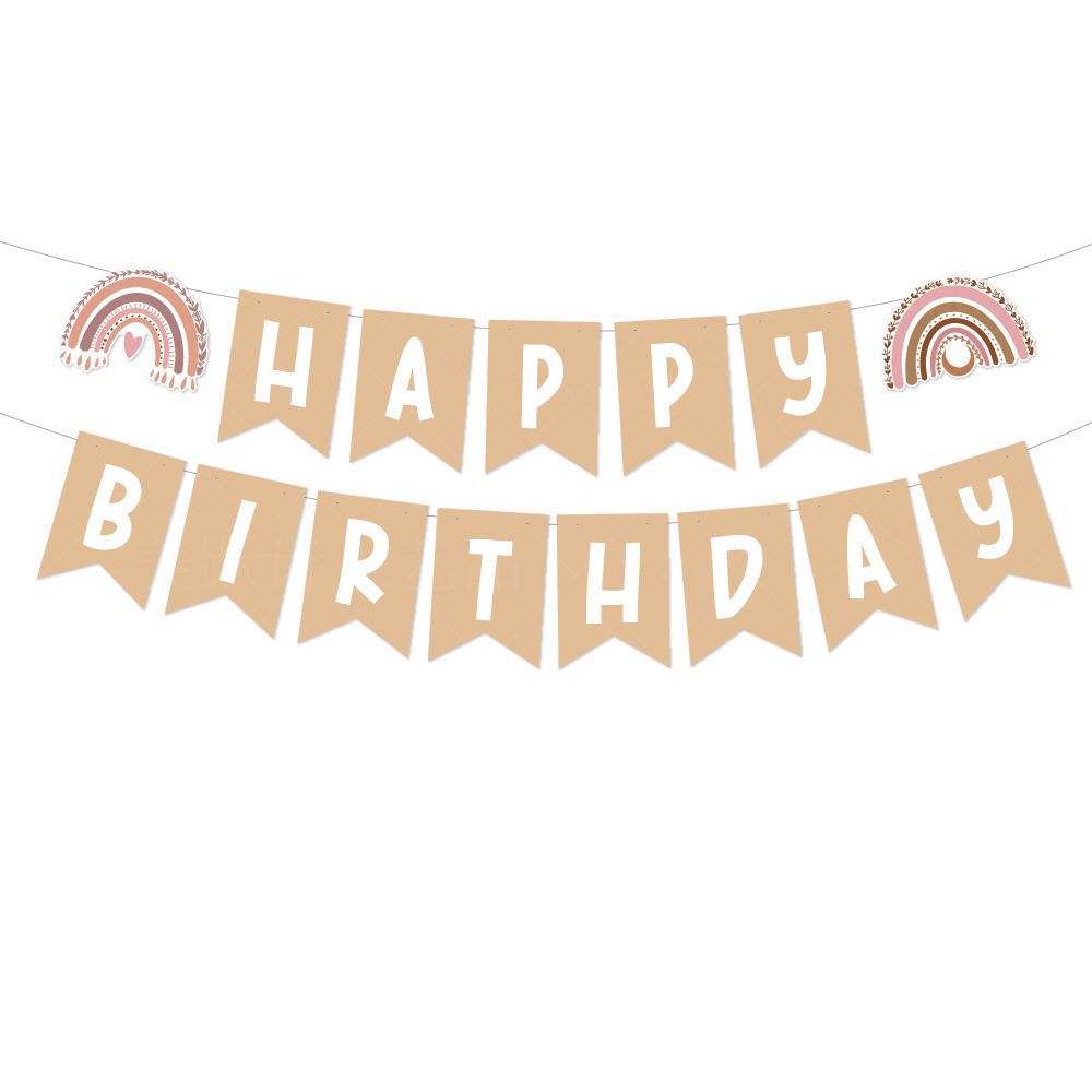 Bohemia cumpleaños fiesta decoración nube cumpleaños tire bandera Groovy Arco Iris panal decoración cumpleaños traje