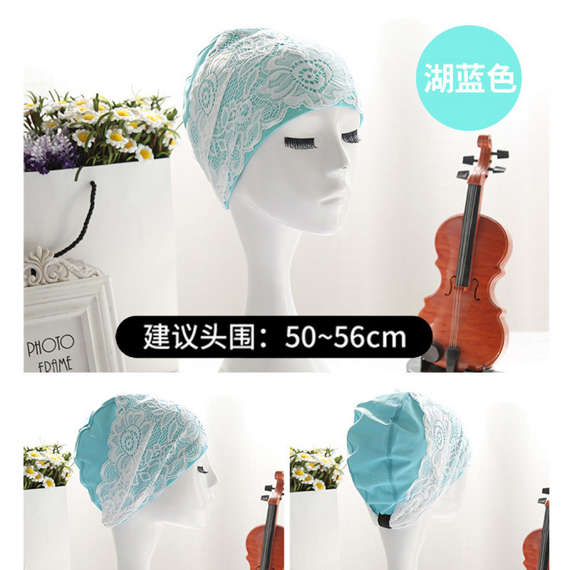 蕾丝泳帽防水女款长发大人加大不勒头大头围高颜值游泳装备用品|undefined