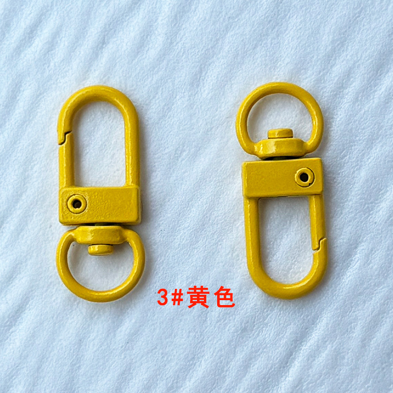 烤漆三分小门扣彩色钥匙扣饰品配件U形弹簧扣挂扣现货糖果色8字扣|undefined