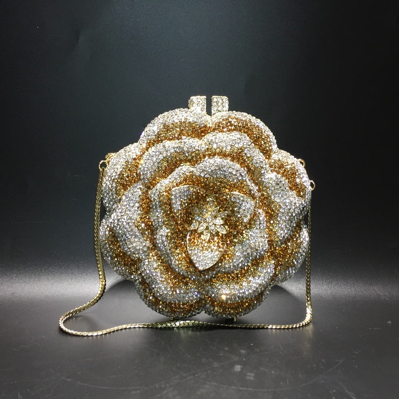 Selección estricta BL106 rosa de diamantes de cristal de metal de aire bolso de cena bolso de diamantes bolso de mano de mujer