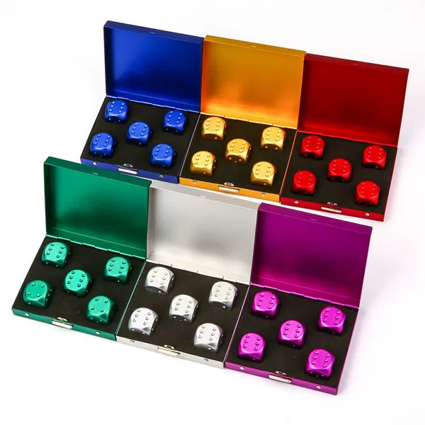 Aluminum alloy dice creative portable casual digital KTV dice metal dice suit cross-border manufacturers wholesale