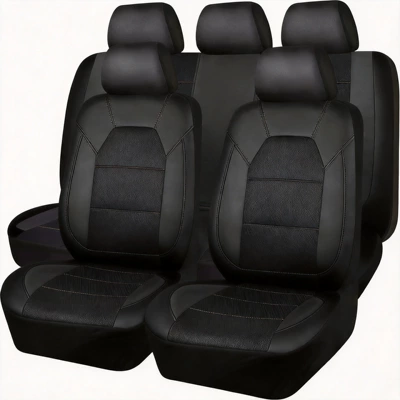 construction, full coverage car seat cushion, Seat cushion, seat cover - mesh-black-five-seater-nine-piece-set