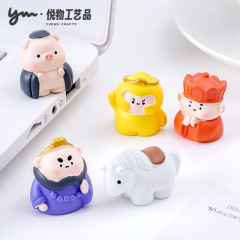 かわいい太った西遊記悟空師弟四人公仔diy装飾品掛け部品デスクトップ車載小物