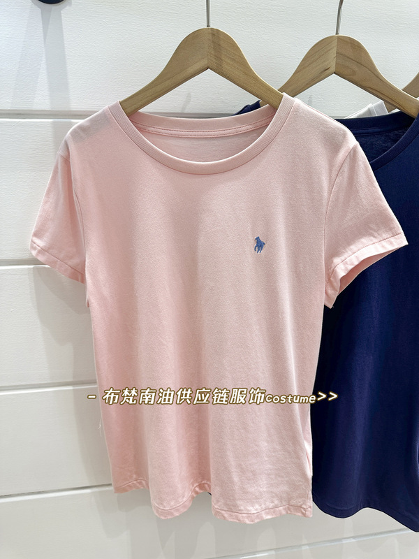 正しいバージョンの高品質 RL ラフポニーロゴ刺繍半袖 Tシャツ女性のための 25 夏の新しい綿トップ|undefined