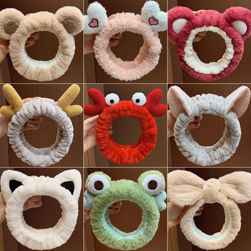 Diadema de felpa de dibujos animados 2025, antideslizante, para maquillaje o spa, estilo lindo