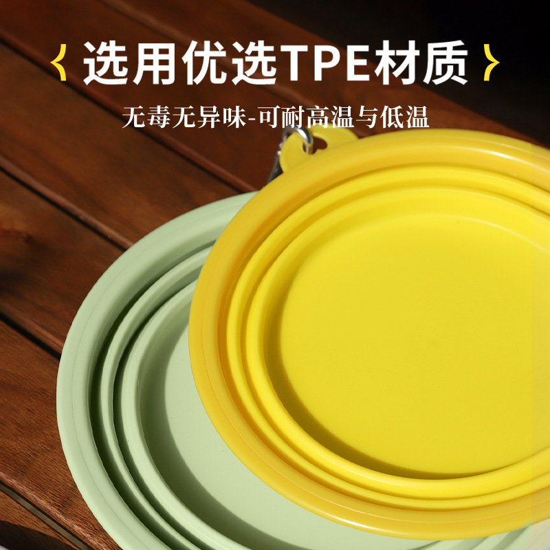 Cuenco plegable al por mayor Cuenco para perros portátil al aire libre Botón de escalada de silicona Agua potable Alimentador para perros Gato y perro Beber Silicona