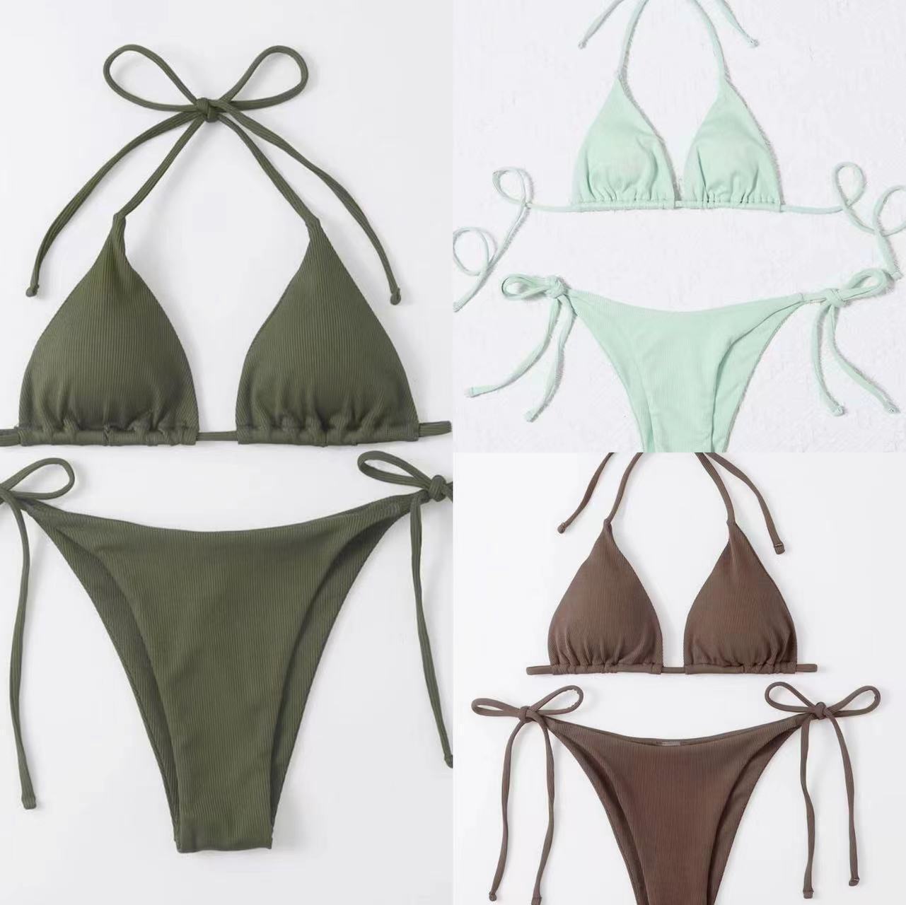 Women's Sexy Three Piece Bikini Two Piece Swimsuit American Style Beach Hot Spring Swimwear_ecoleips.com