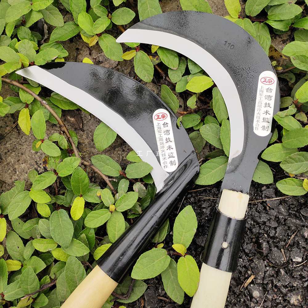 锰钢镰刀户外农用收割稻子割草农具割玉米收割麦子弯刀锻打大镰刀