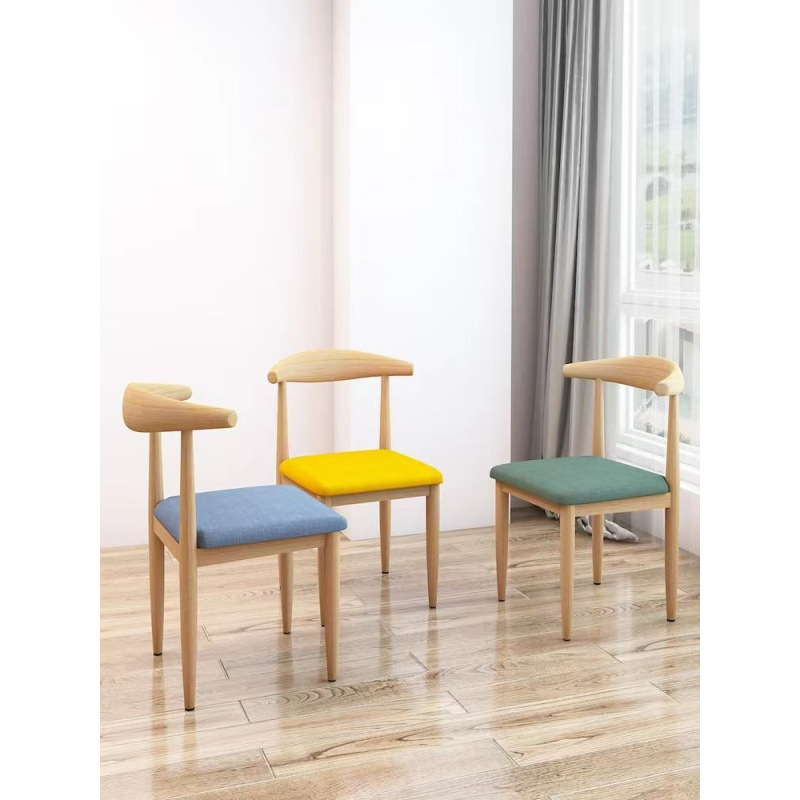 Dining Chair for Home Use, Nordic Style, with Backrest, Suitable for Desk, Modern Minimalist Bedroom and Dining Room Table and Chair Set, Special Offer, Iron Art Horn Chair