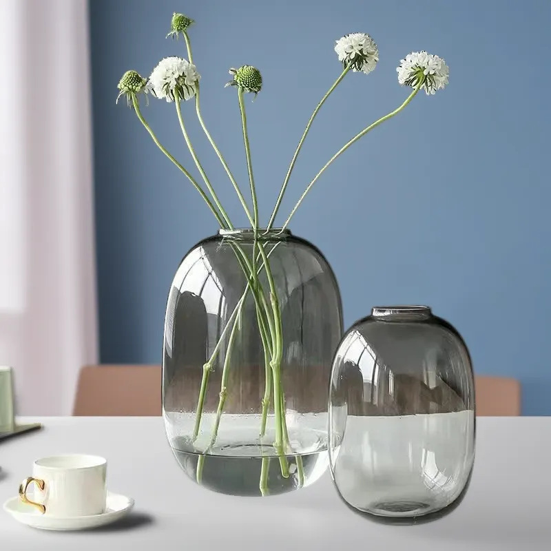 喜悦高级感玻璃花瓶摆件吊钟马醉木客厅植物水培器皿大肚落地装饰