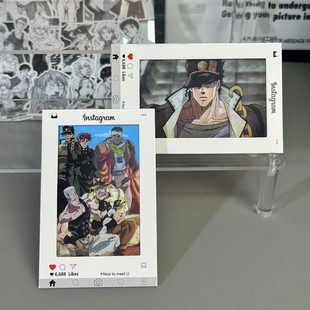 Jojo's Bizarre Adventure Kujo Jotaro Stardust Fighter Lenticular Card Pendant for Friends and Besties