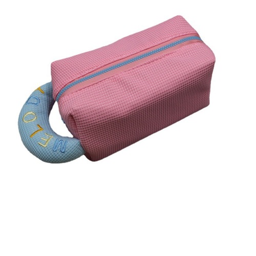 New waffle cosmetic bag ins simple student large capacity pencil bag ladies wrist bag storage belt