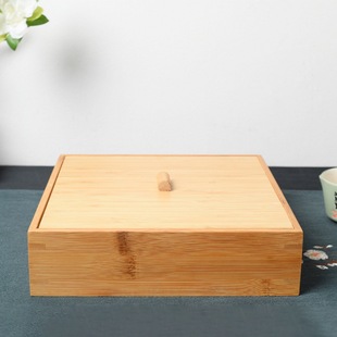 Customized Bamboo Box Mid-Autumn Festival Packaging Box Wooden Storage Box Wooden Box Snack Solid Wood Bamboo Snack Storage Box