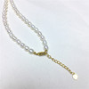 Fashionable pendant from pearl, lightweight necklace, wholesale