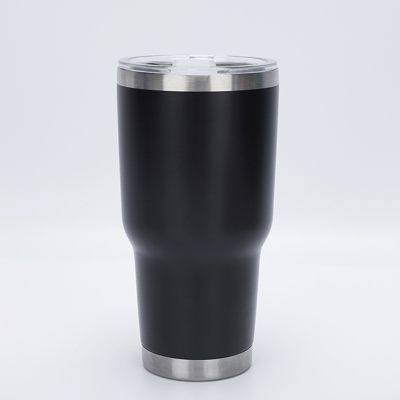 Amazon 30oz taza de coche de acero inoxidable de gran capacidad 304 taza de vacío de spray de plástico coche frío taza de helado al por mayor