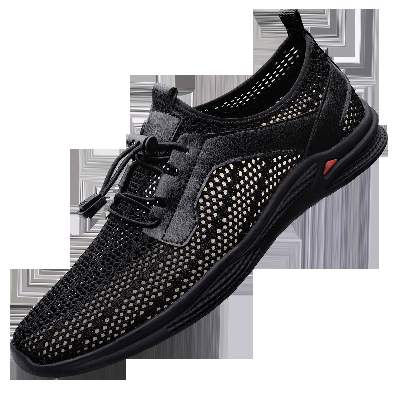 여름 국경 간 플러스 사이즈 다리 통기성 남성 신발 플라이 짠 메쉬 신발 얇은 운동화 경량 중공 메쉬 신발