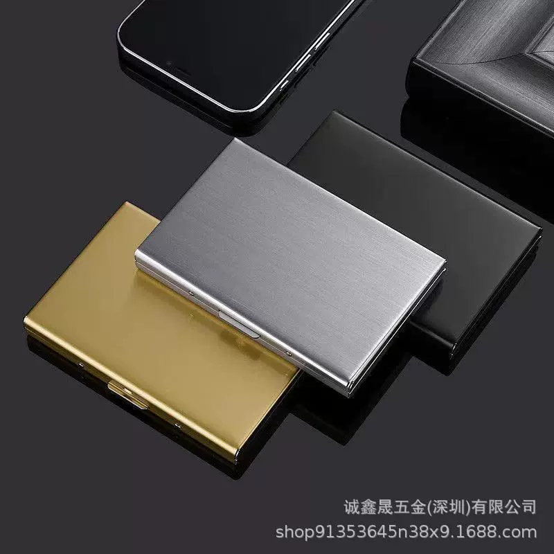 不锈钢黑钛防盗刷防消磁 6卡金属卡套卡盒银行卡信用卡盒 名片夹