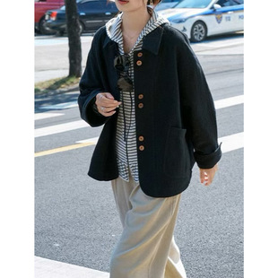 "Fry Times" 24AW New Texture Nordic Retro Short Windbreaker Suit Jacket