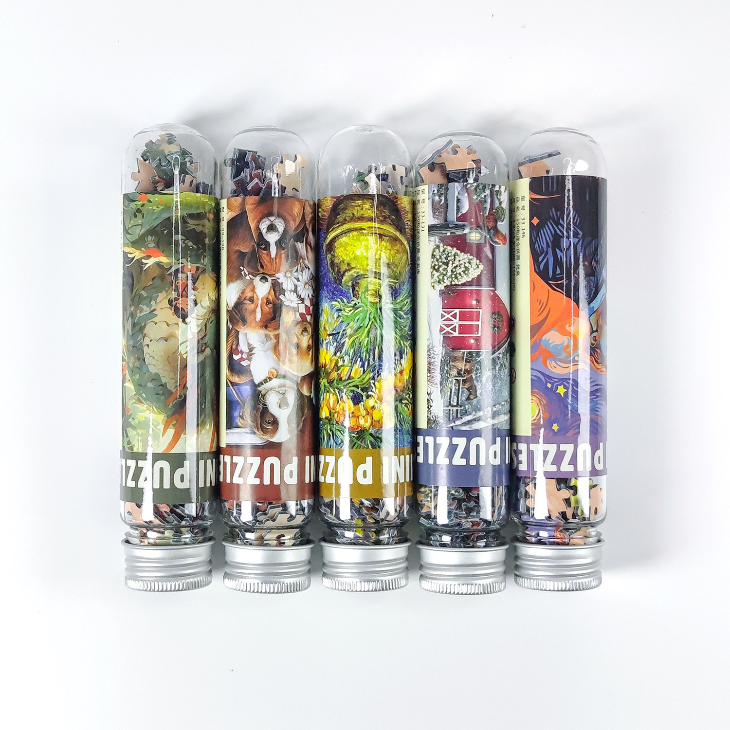 Mini tubo de ensayo rompecabezas adulto 150 unidades papel conveniente juguetes educativos para niños paisaje regalo cumpleaños creativo