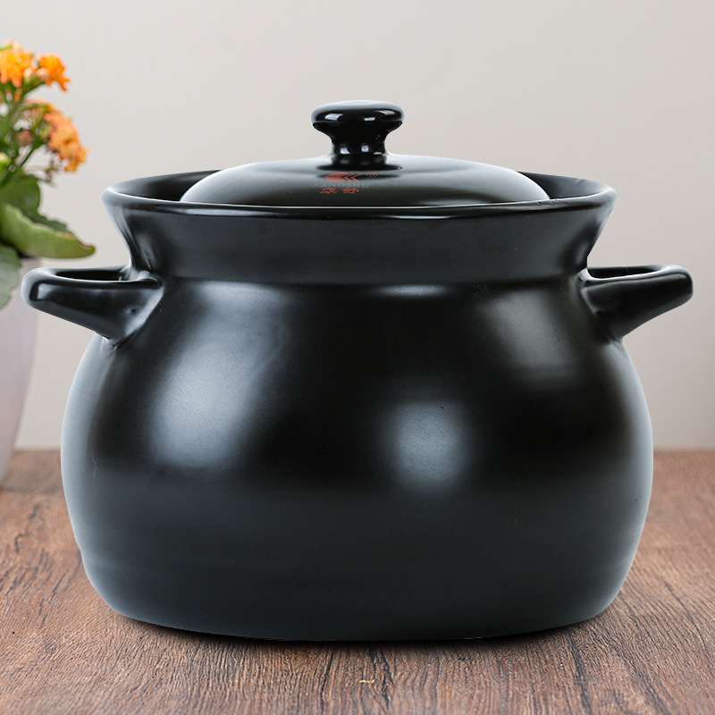 砂鍋傳統耐高溫土鍋陶瓷煲明火土鍋沙鍋黑色湯煲煲湯砂鍋