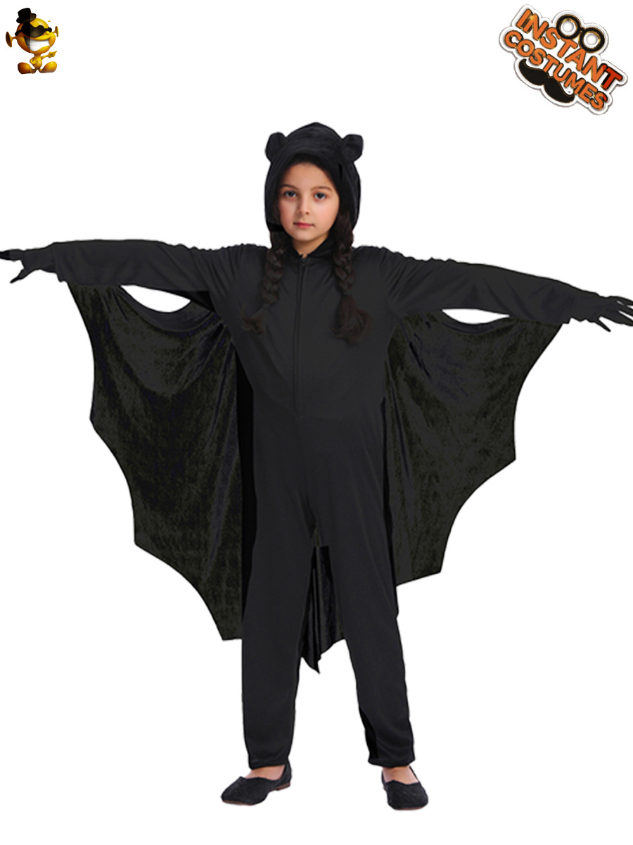 Halloween transfronterizo niños negro bat mono traje de escenario Halloween fantasma Festival Fiesta traje