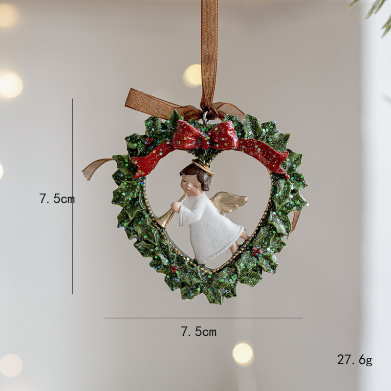 国境を越えた新製品クリスマス装飾レトロ立体クリスマスツリー装飾プレゼント鈴樹脂ストラップ装飾|undefined