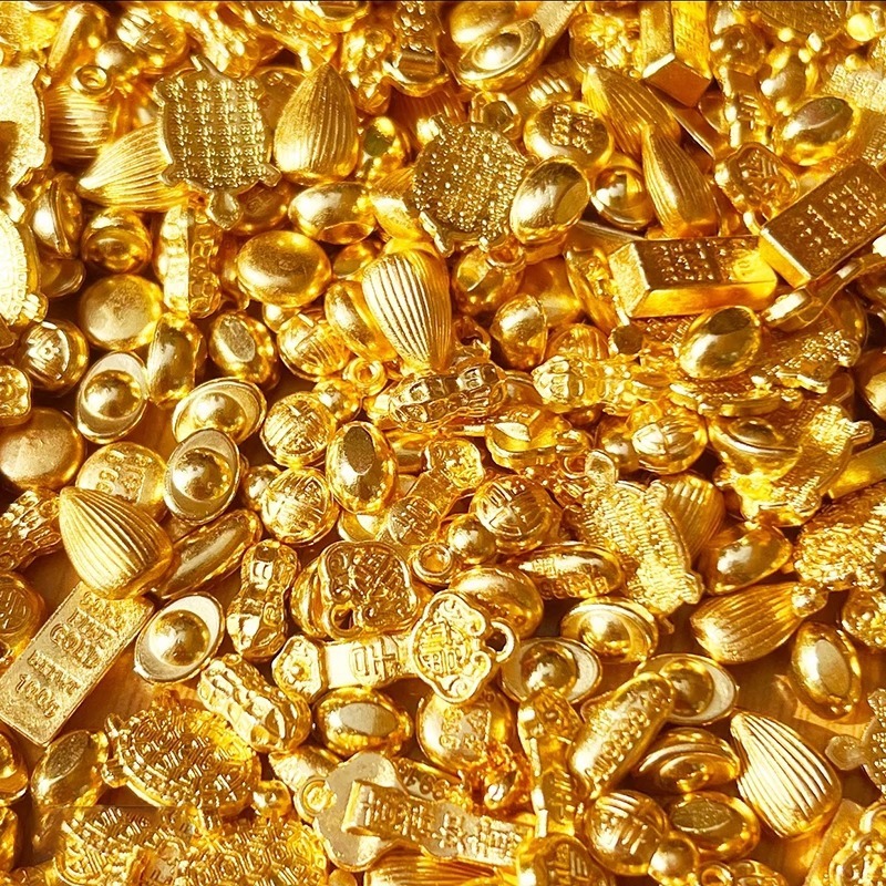 ミニ合金 10 ドルの宝物模擬ゴールドバー金豆如意計算盤混合 diy 充填小さな装飾品|undefined