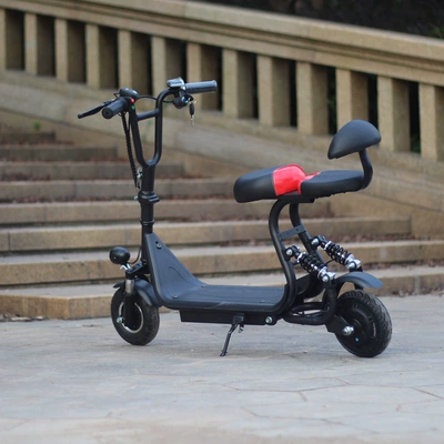 Export supply 36v electric scooter double seat with shock absorption small Harley lithium small motorcycle with baby subway (Elektrikli motosikletlər) - black-bare-car-without-batteries