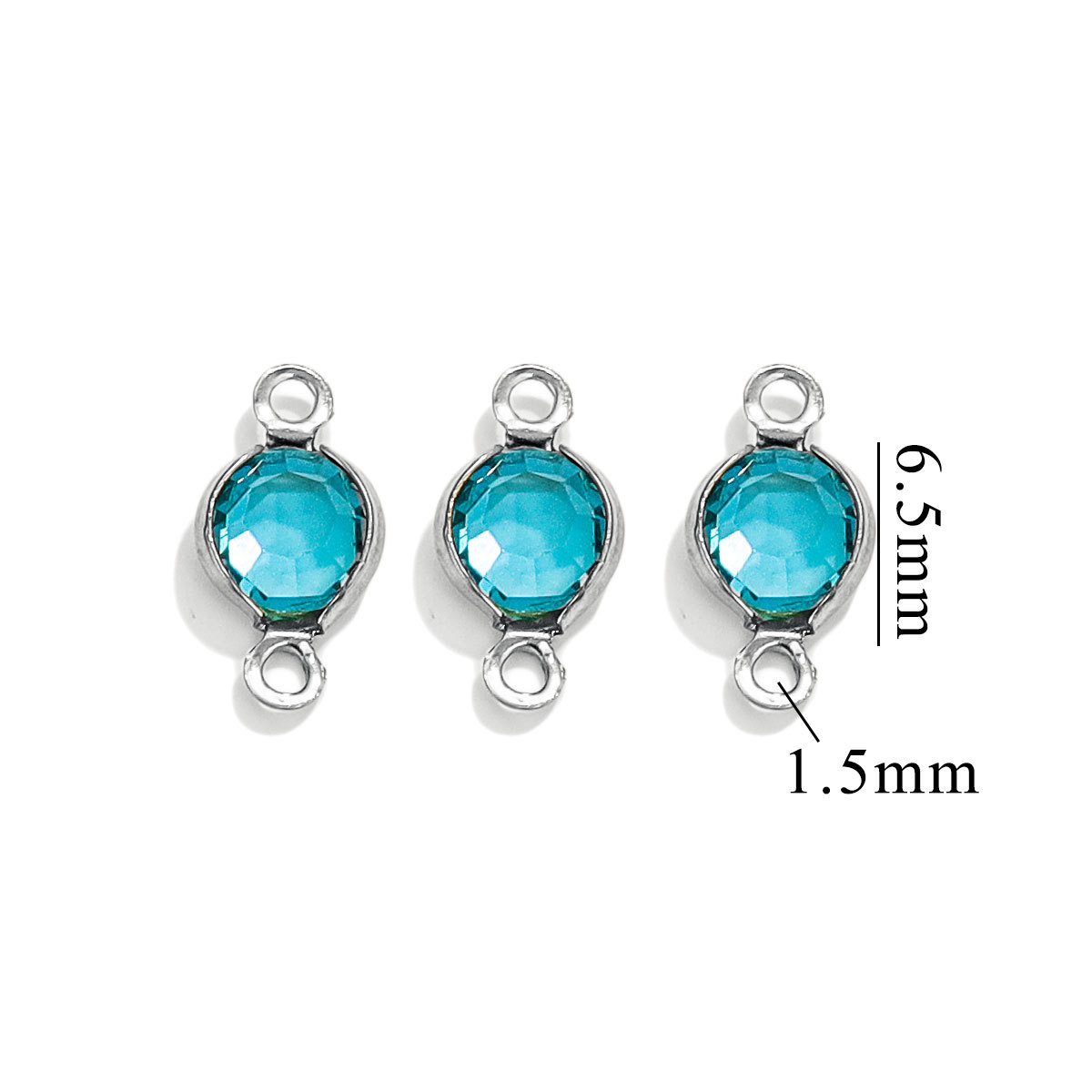 Accesorios redondos de acero inoxidable de color simple conector de cristal DIY joyería cadena collar de pulsera redonda