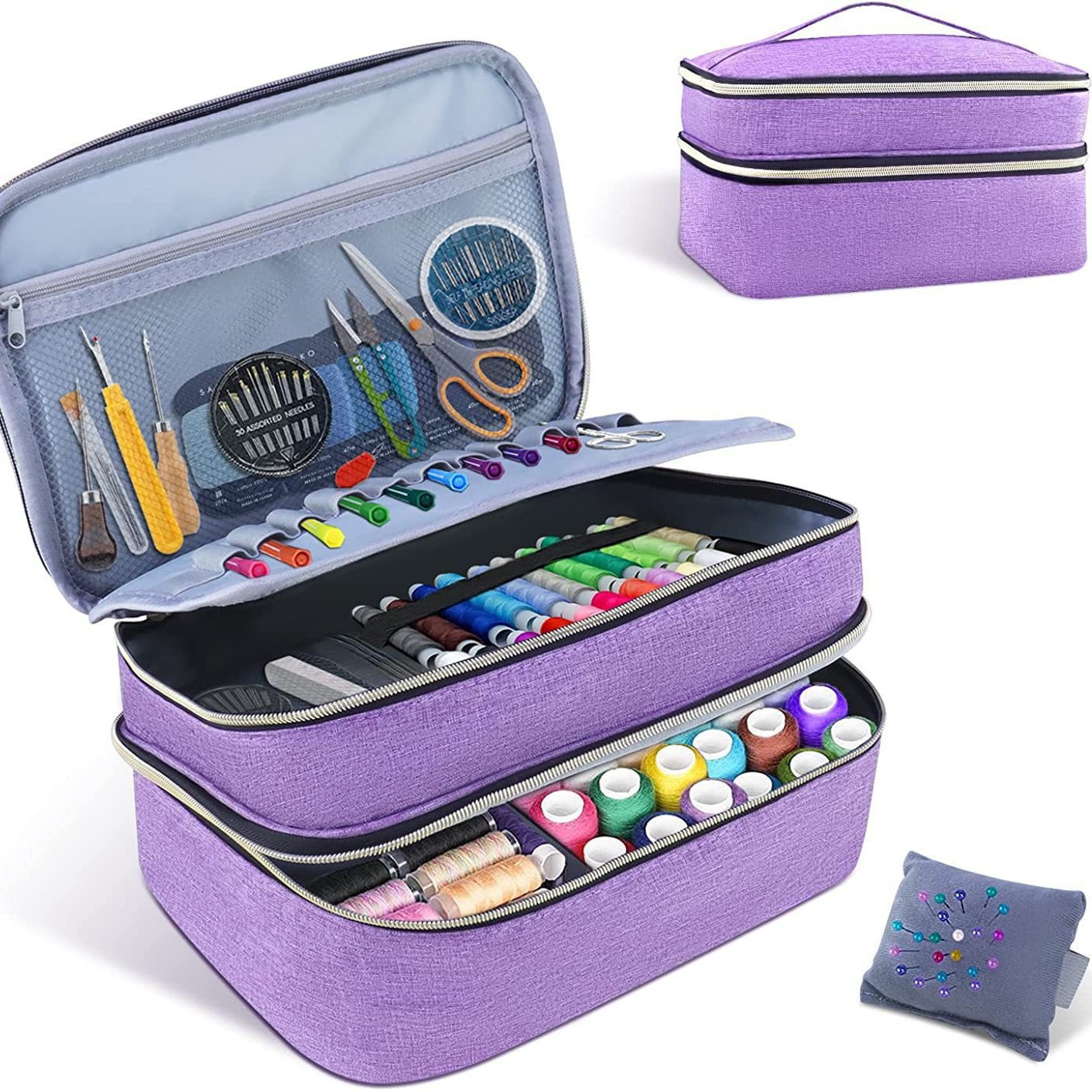 缝纫用品收纳袋双层缝纫篮配件包Sewing Accessories Storage Bag