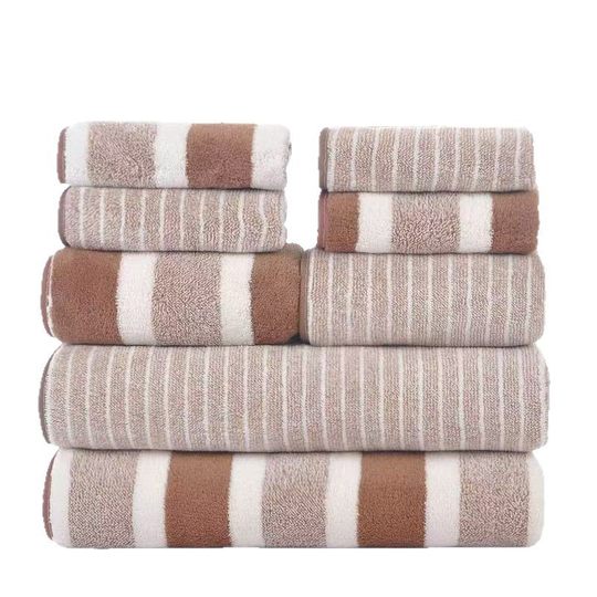 Cross-border wide 8-piece towel bath towel square coral fleece double-sided padded towel soft absorbent adult bath towel